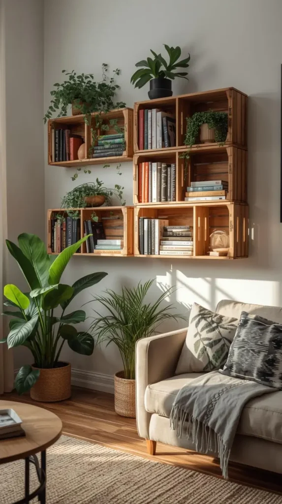 23 Cheap DIY Home Decor Ideas – Stylish & Budget-Friendly Projects 19 DIY Wall Shelves from Crates