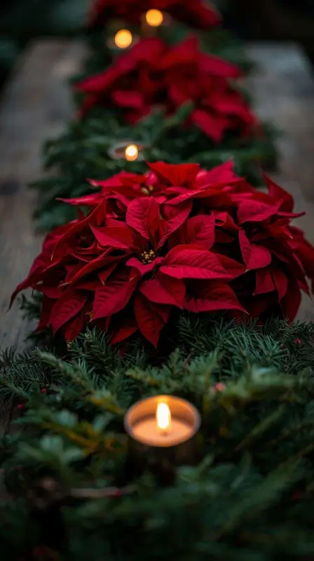 25 Traditional Christmas Home Decor Ideas for a Timeless Holiday Look 19 Poinsettia Power