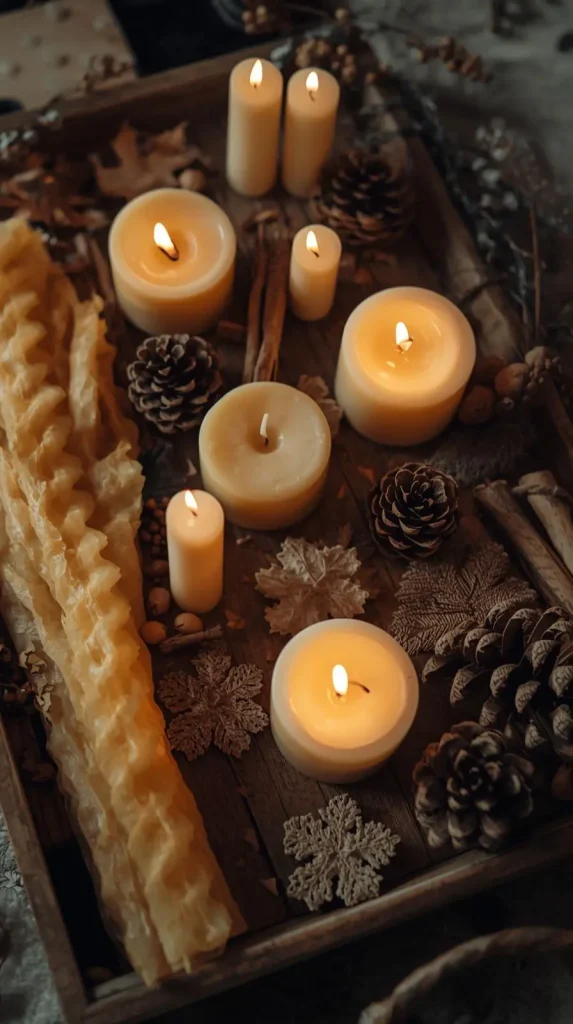 Rustic Candle Tray Display