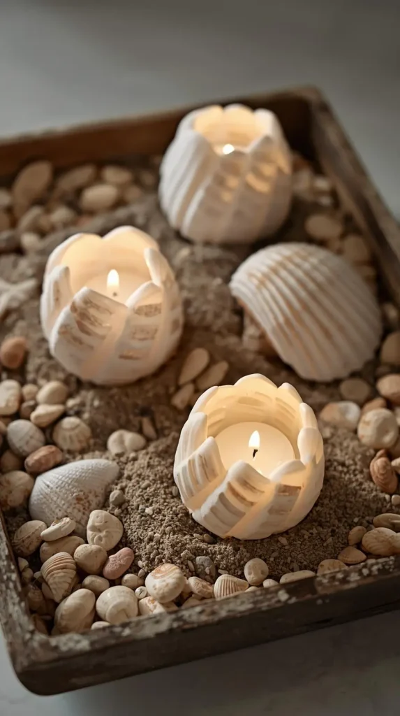 25 DIY Home Decor Ideas | Easy, Creative & Affordable Projects 19 18. Seashell Candle Holders