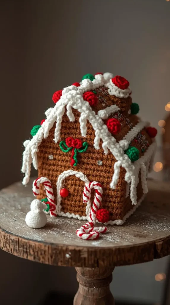 Crochet Gingerbread House Decor