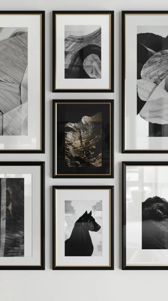 22 Edgy Home Decor Ideas | Bold Ways to Style Your Space 20 Gallery Wall with Contrast Frames