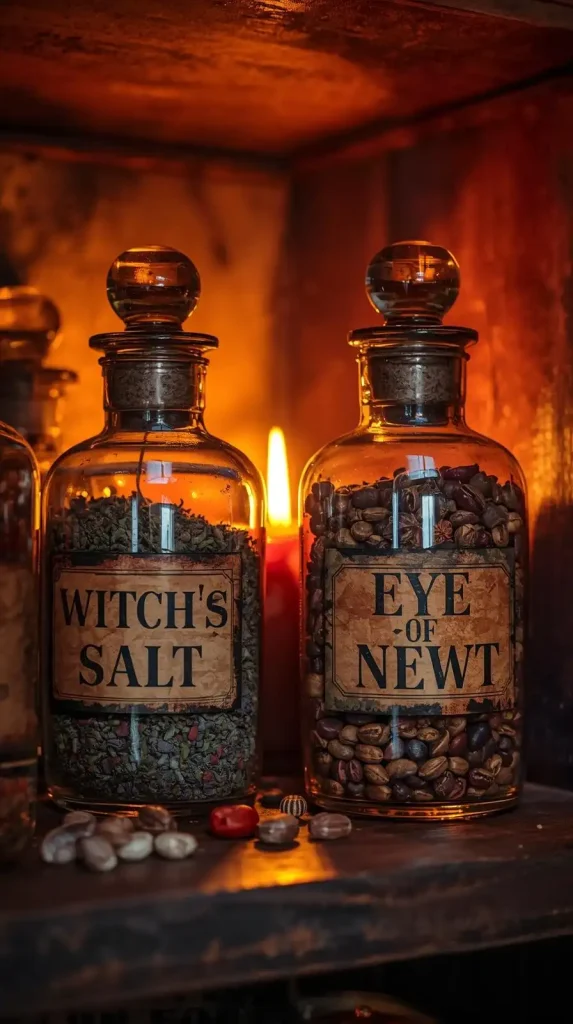 23 Best Halloween Home Decor Kitchen Ideas for a Spooky-Chic 2025 3 Apothecary Jar Displays