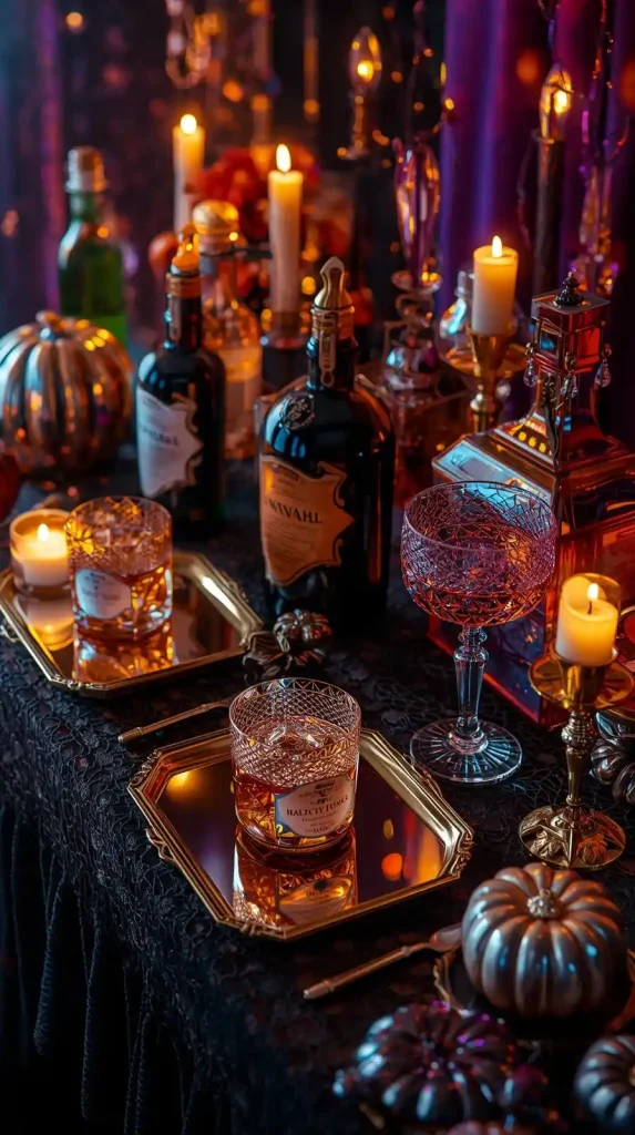 Black & Gold Cocktail Bar Display