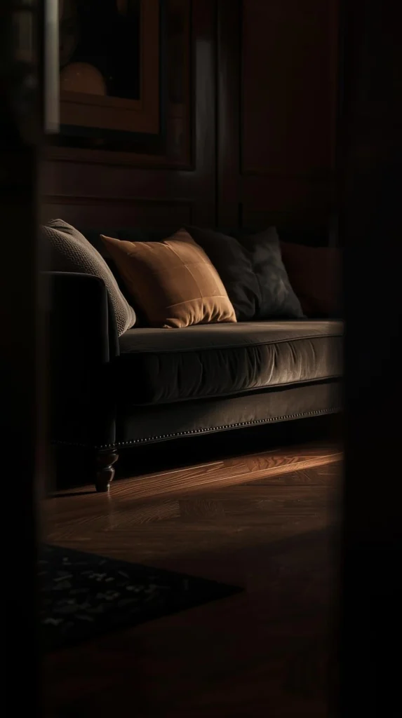 Dark Velvet Sofa for Luxurious Comfort