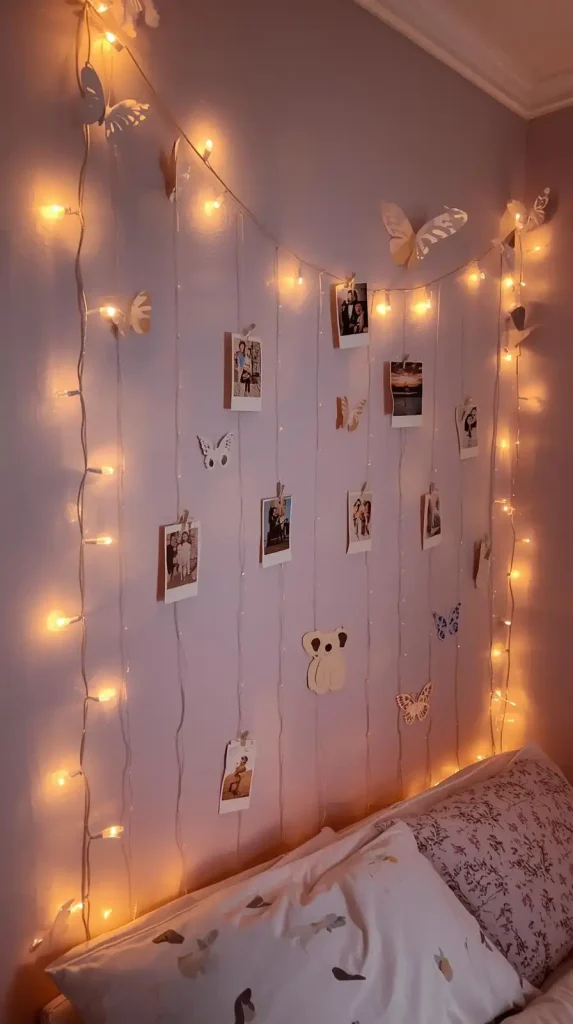 25 Cute DIY Home Decor Ideas to Brighten Your Space 3 Fairy Light Photo Display