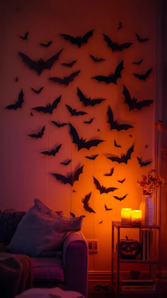 18 Best Halloween Home Decor Indoor On A Budget Ideas 3 Paper Bat Wall Art