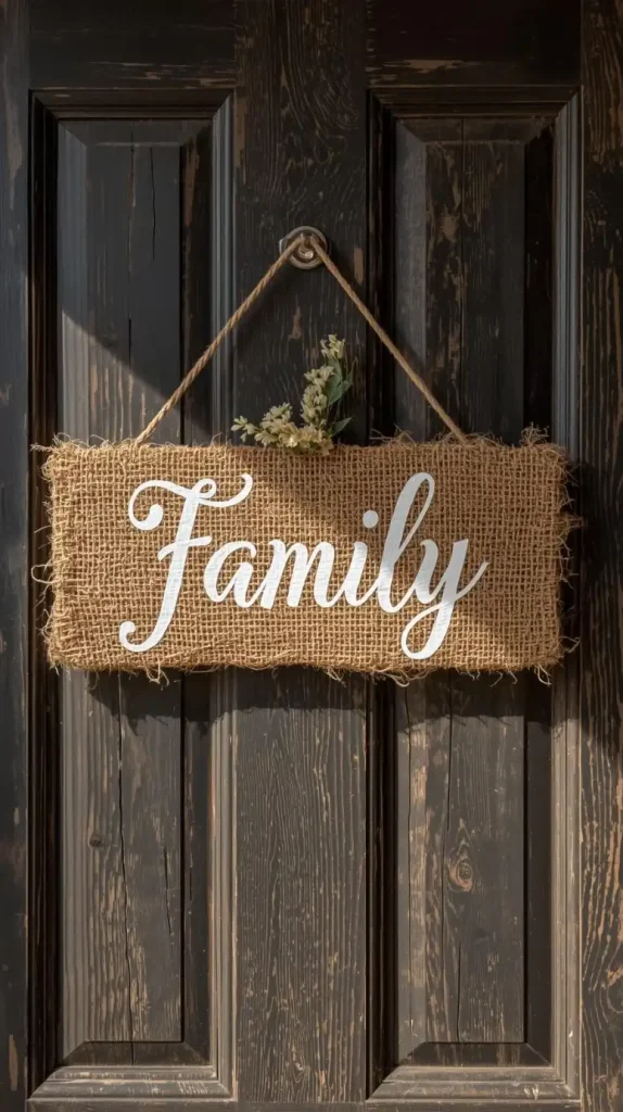 20 Jute Crafts DIY Home Decor | Eco-Friendly & Budget-Friendly Ideas 21 Jute Nameplate