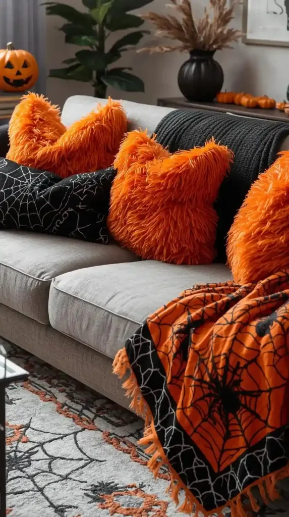 Orange and Black Accent Pillows