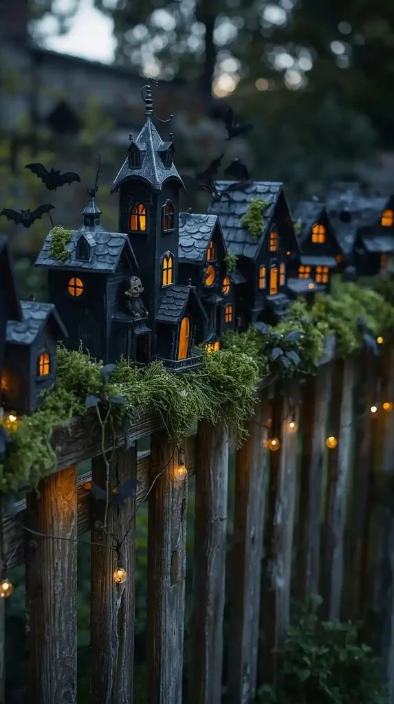 27 Best Halloween Home Decor Outdoor DIY Ideas for 2025 22 Haunted Birdhouse Village