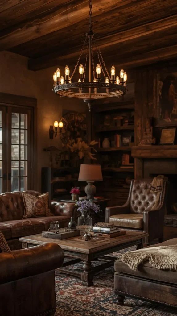  Metal Chandeliers with Vintage Bulbs