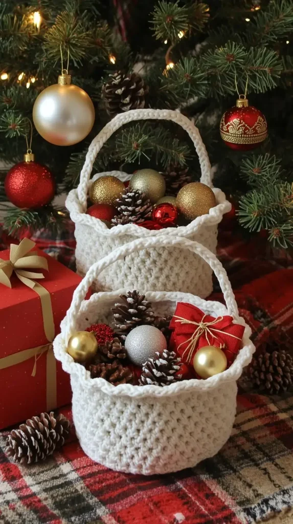 Crochet Christmas Baskets