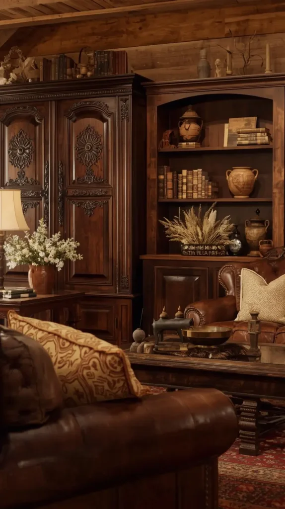 Rustic Storage Solutions with Dark Finishes