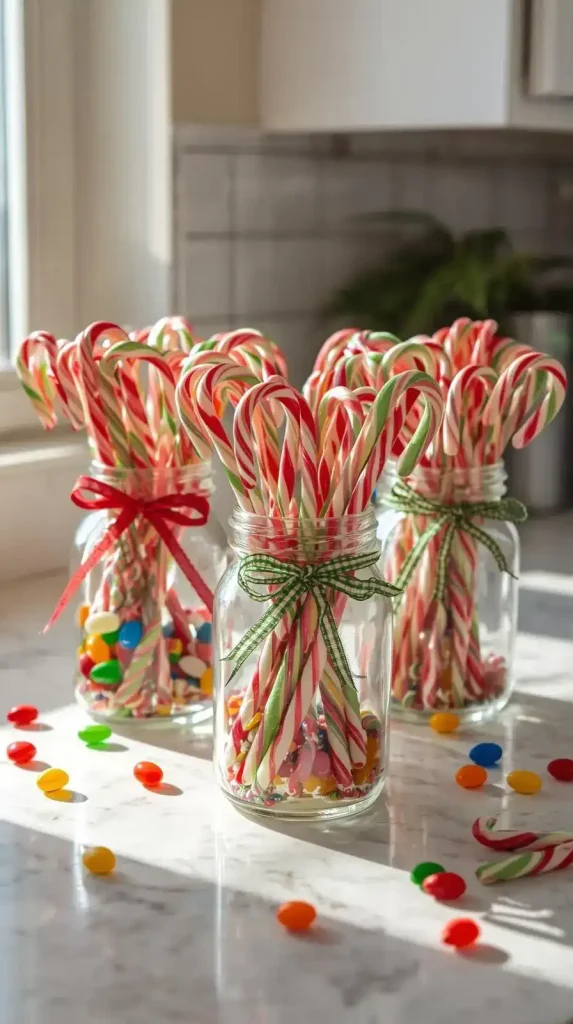 Candy Jars with Holiday Treats