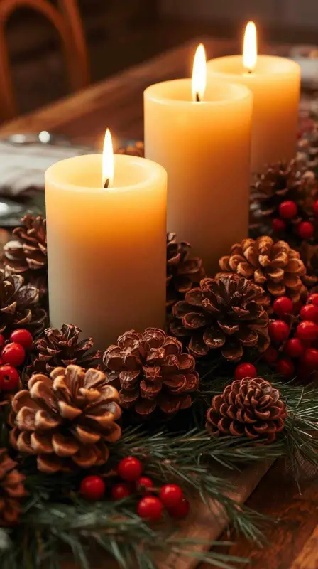 25 Traditional Christmas Home Decor Ideas for a Timeless Holiday Look 25 Candlelit Centerpiece