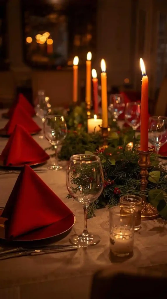  Elegant Dining Room with Red Napkins