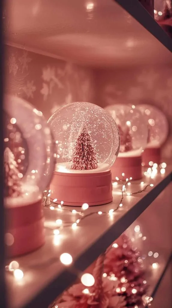 Pink Snow Globes