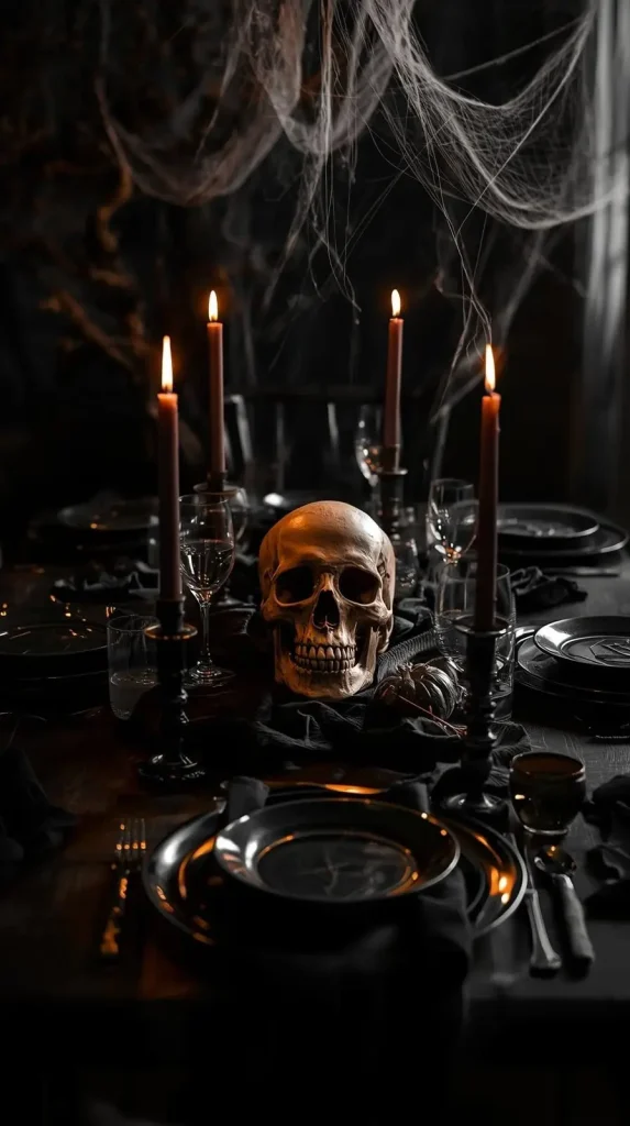 30 Halloween Home Decor Ideas to Transform Your Space in 2025 26 Haunted Dining Table Setup