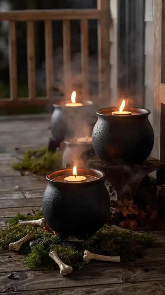 27 Best Halloween Home Decor Outdoor DIY Ideas for 2025 28 DIY Creepy Candle Cauldrons