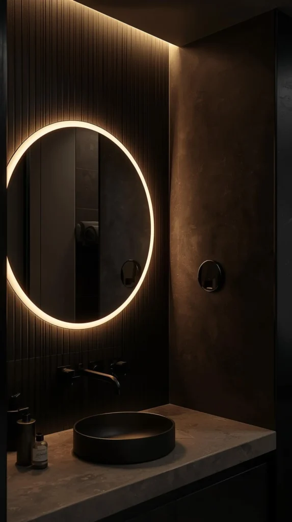 30 Dark Home Decor Ideas for a Bold & Modern Aesthetic 28 Moody Bathroom Mirrors with Backlights