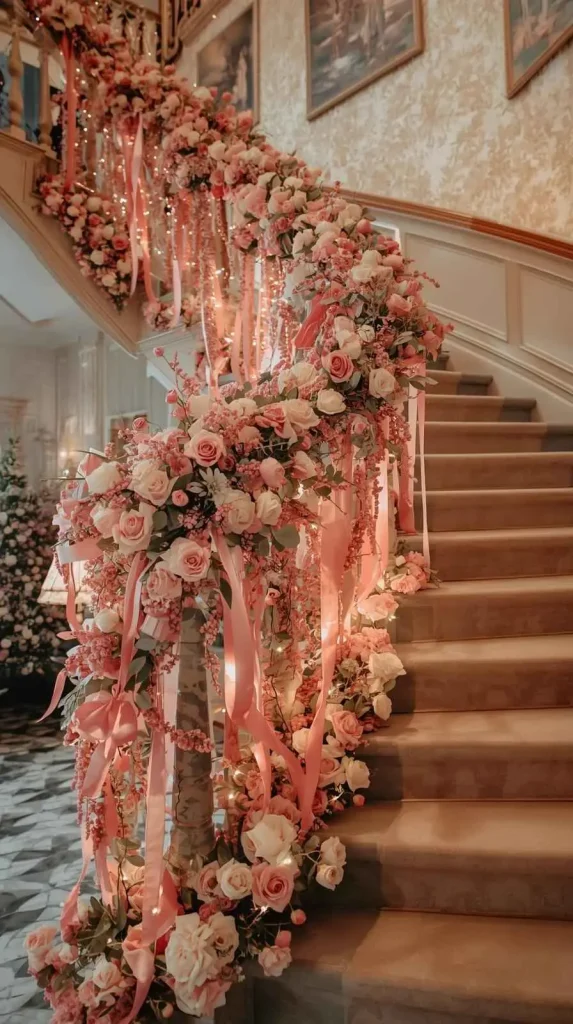 Pink Garland for Staircase