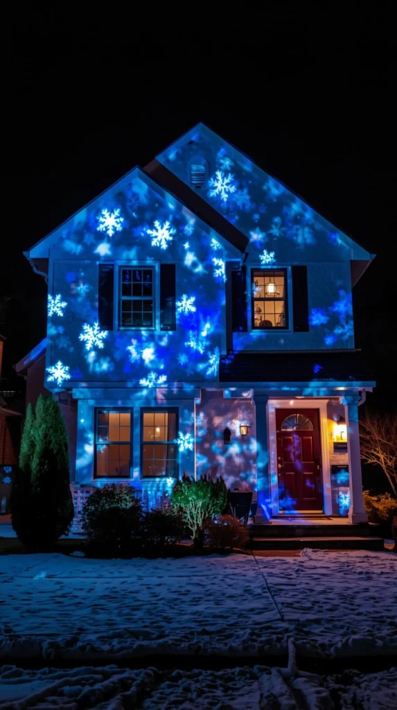 30 Best Christmas Home Decor outdoor Ideas for a Festive Look 28 Projector Lights for an Easy Outdoor Display