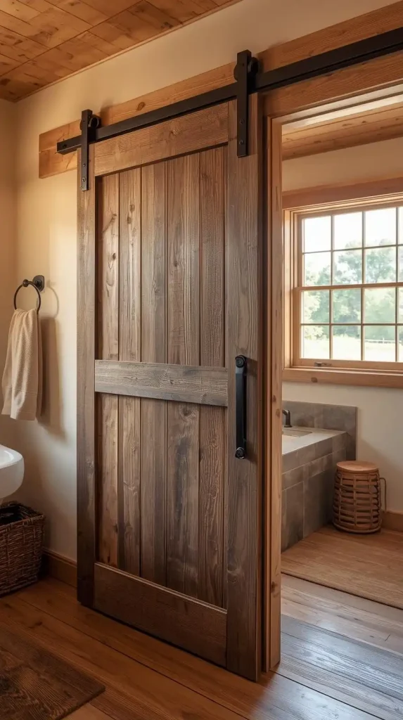Barn Door Bathroom Entry