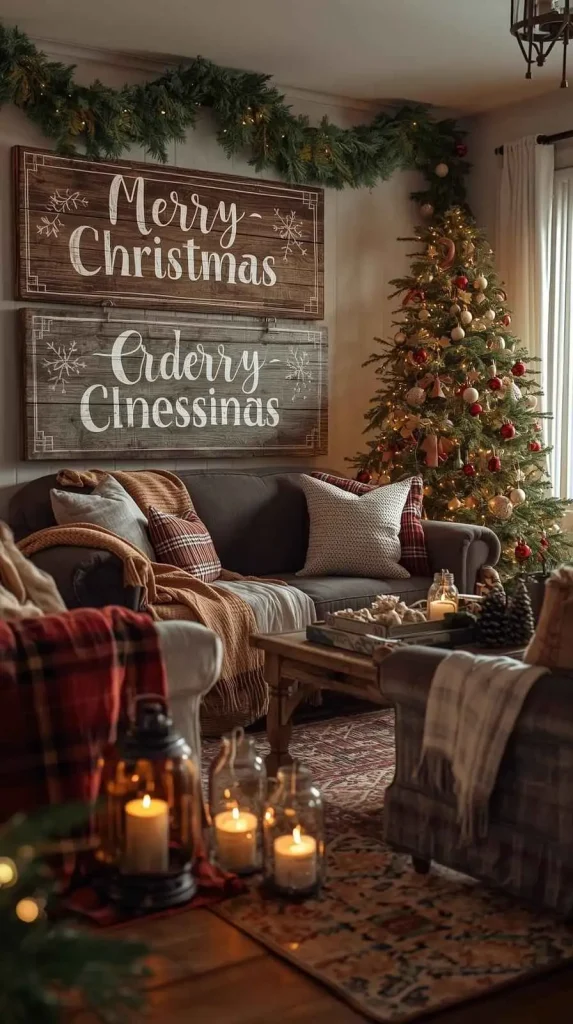 20 Christmas Home Decor Inspo - Creative Ideas to Style Your Home This Holiday 4 Cozy Rustic Farmhouse Feel