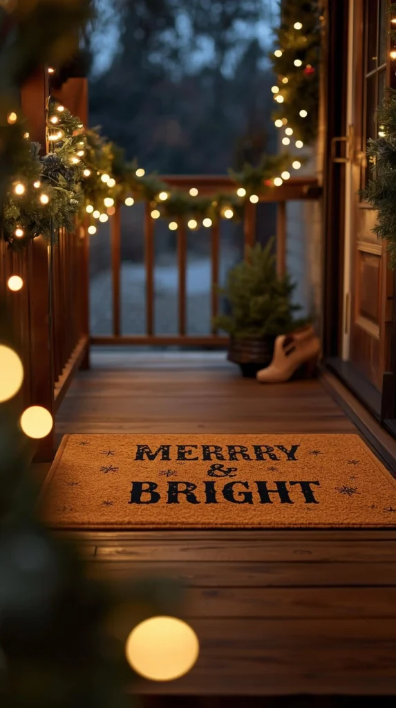 30 Best Christmas Home Decor outdoor Ideas for a Festive Look 4 Festive Doormats to Welcome Guests with Cheer