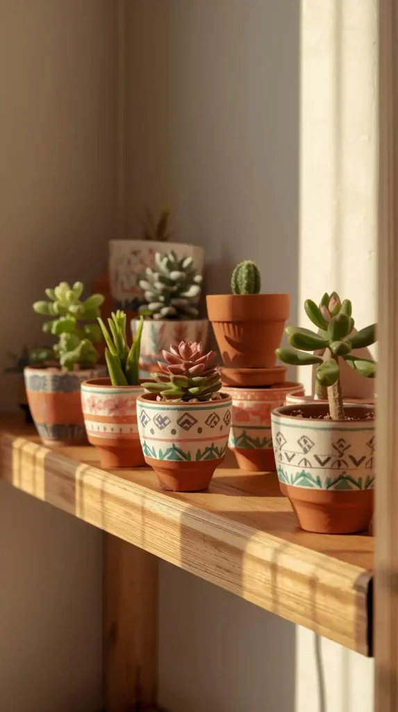 16 DIY Home Decor Easy Bedroom Craft Ideas | Stylish & Simple Projects 4 Hand-Painted Terracotta Pots
