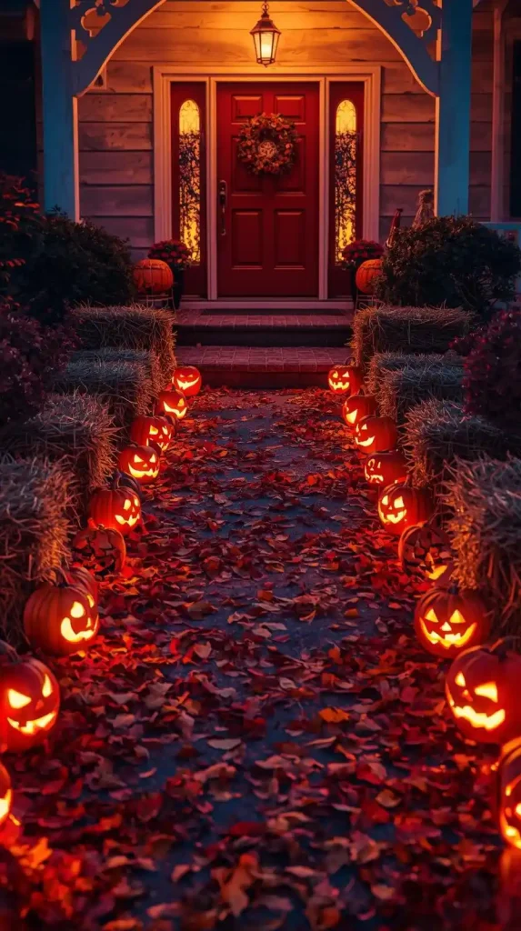 Lighted Pumpkin Pathway