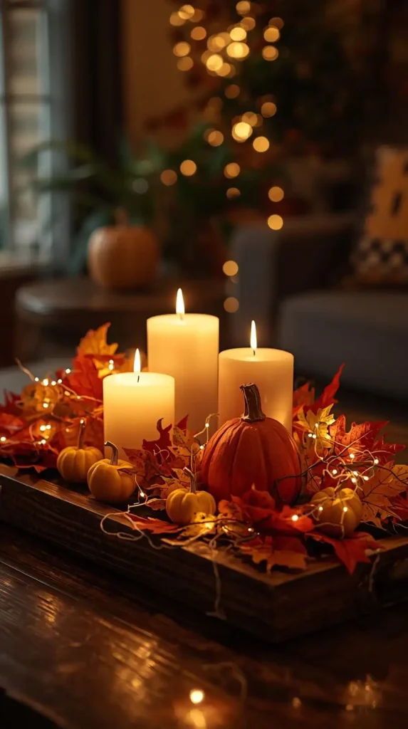 18 Best Halloween Home Decor Indoor On A Budget Ideas 4 3. Pumpkin Centerpiece with Dollar Store Finds