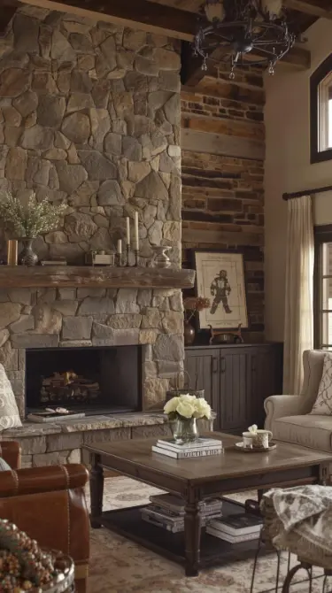 22 Western Home Decor Ideas That Feel Warm & Wild 5 Add a Stone or Brick Feature Wall
