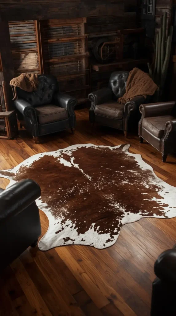  Cowhide Rugs in Deep Earth Tones