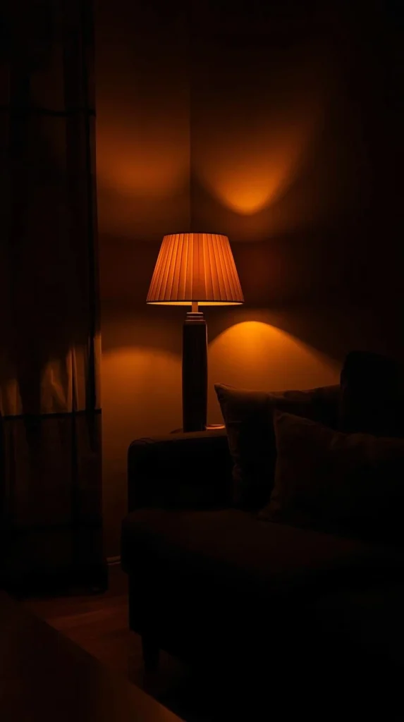 Cozy Lighting with Amber Bulbs and Floor Lamps