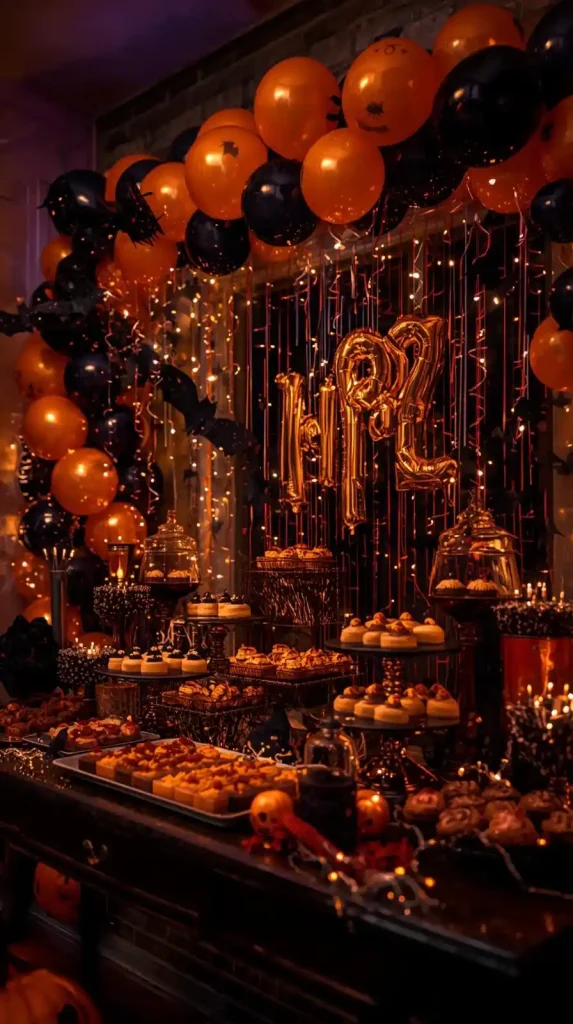 DIY Balloon Garland Over Snack Table