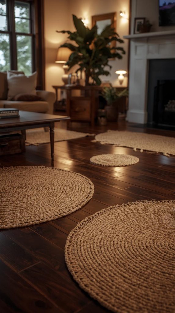 20 Dark Home Decor Ideas with Natural Materials for a Cozy & Stylish Home 5 Dark Floors with Natural Rugs