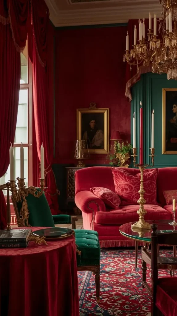 4. Deep Red and Hunter Green Palette