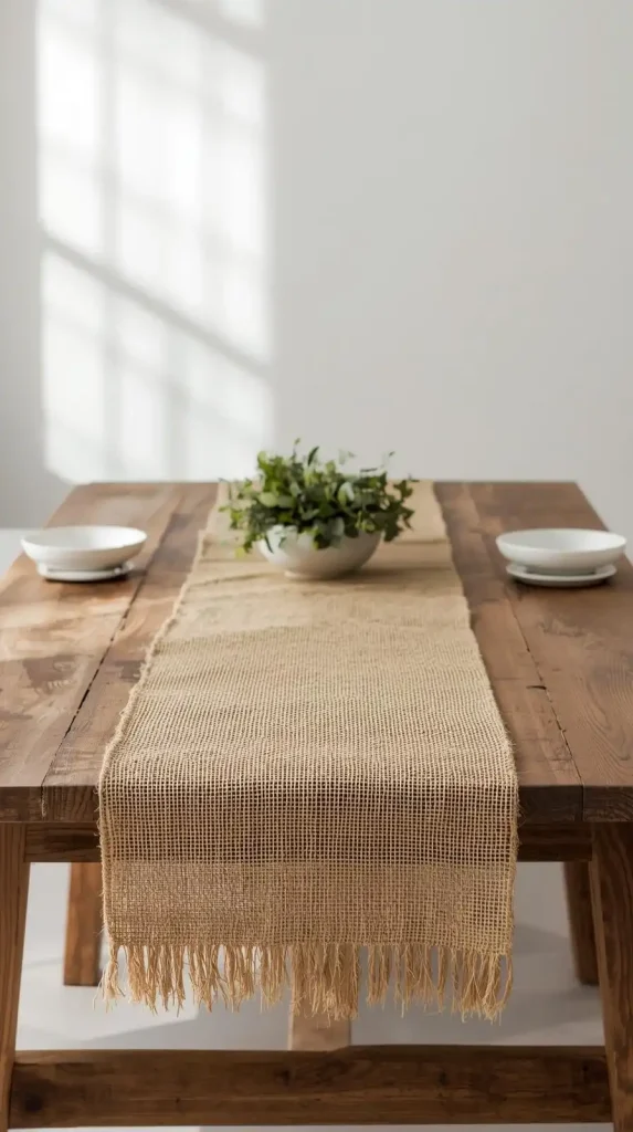 20 Jute Crafts DIY Home Decor | Eco-Friendly & Budget-Friendly Ideas 5 Jute Table Runner