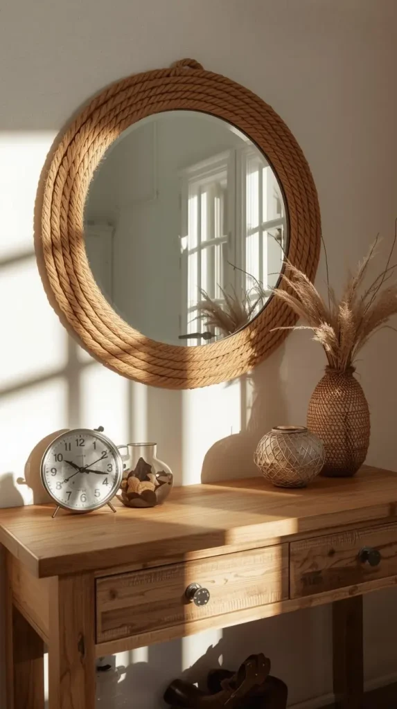 Rope-Wrapped Mirror Frame
