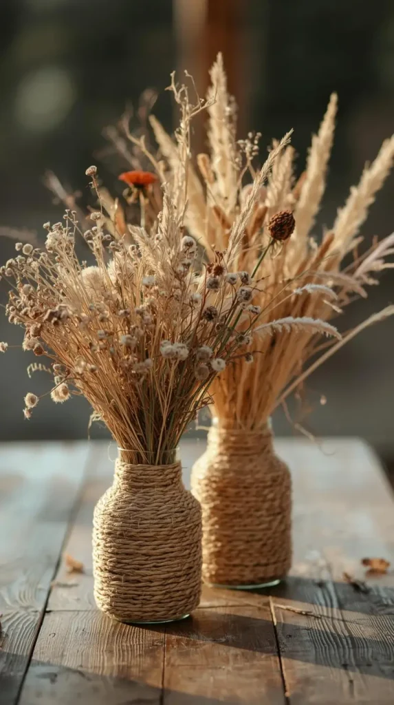 25 DIY Home Decor Ideas | Easy, Creative & Affordable Projects 5 Twine-Wrapped Vases