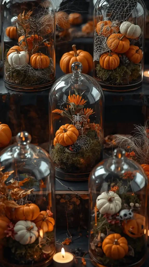 59 Halloween Home Decor Indoor Ideas – Transform Your Space into a Spooky Haven 41 Pumpkin Terrarium