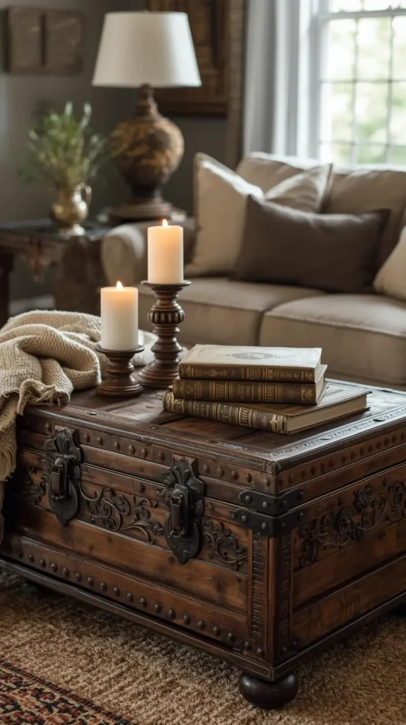 Antique Trunks as Coffee Tables