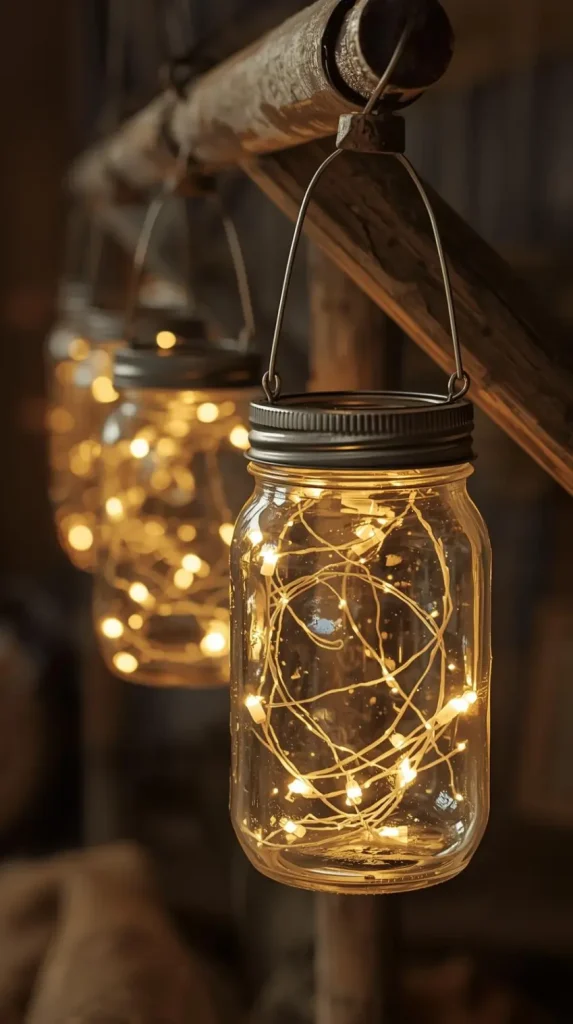 Mason Jar Lanterns with Metal Accents