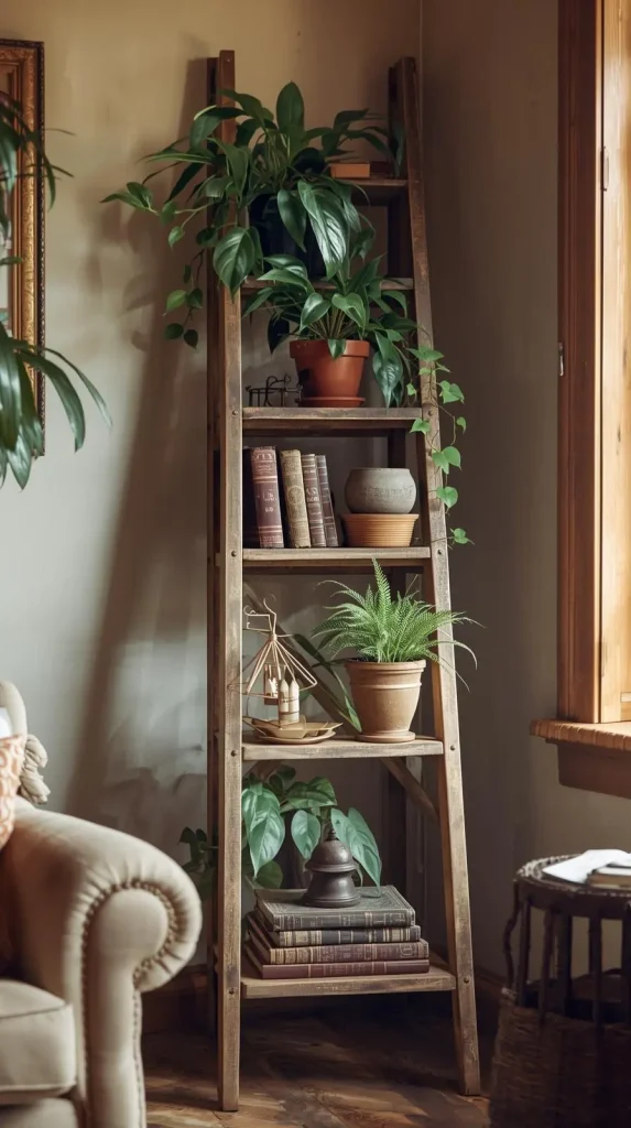 18 DIY Home Decor Ideas on a Budget | Stylish Homes Made Affordable 6 Repurposed Ladder Shelving