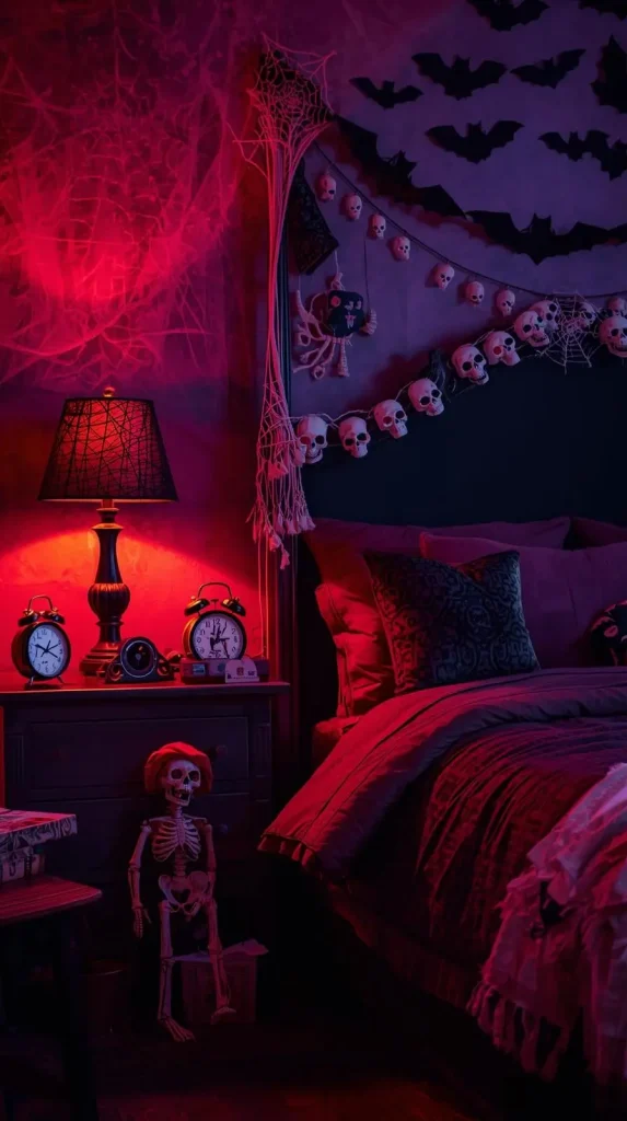 59 Halloween Home Decor Indoor Ideas – Transform Your Space into a Spooky Haven 60 Haunted Bedside Setup