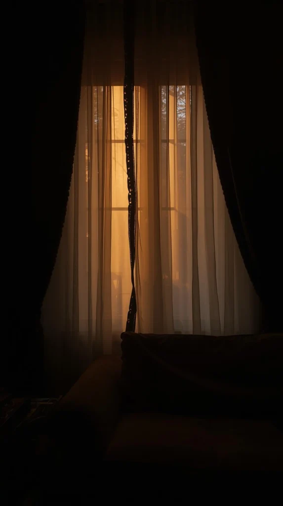  Black Curtains with Sheer Inner Drapes