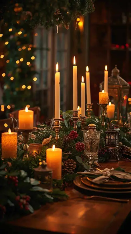 25 Traditional Christmas Home Decor Ideas for a Timeless Holiday Look 7 Candles and Lanterns Glow