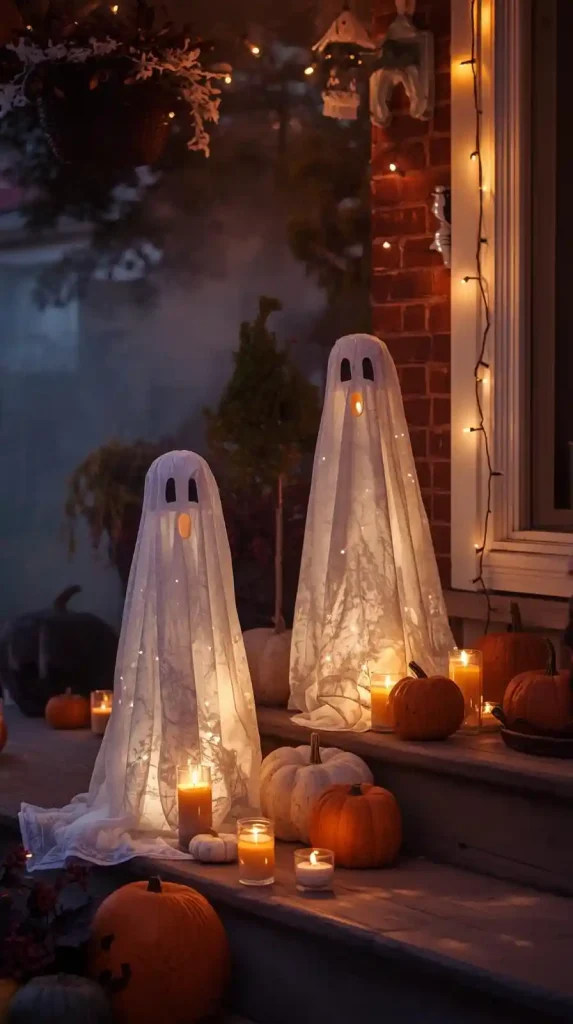 27 Best Halloween Home Decor Outdoor DIY Ideas for 2025 7 Concrete Draped Ghosts