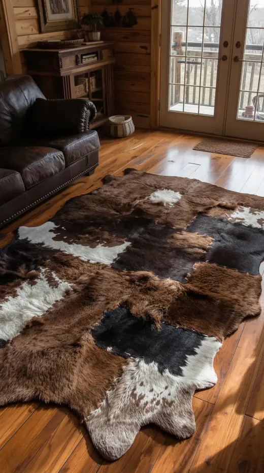 Cowhide Patchwork Rug